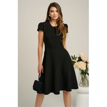 Rochie DY Fashion eleganta din stofa neagra cu spatele gol