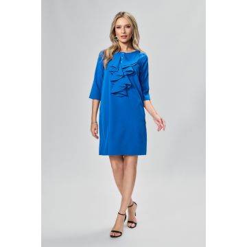 Rochie eleganta cu jabou si croi lejer Luce Albastra