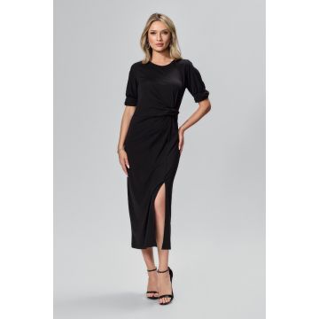 Rochie eleganta din licra cu maneci scurte Vicky Neagra