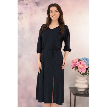 Rochie eleganta din lurex bleumarin cu glitter albastru