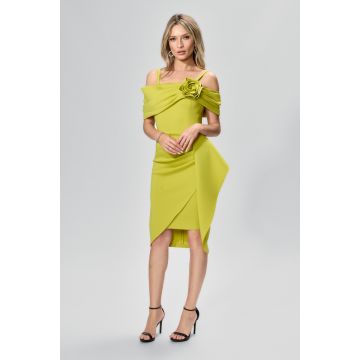 Rochie eleganta din neopren cu floare 3D Ines Fistic