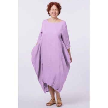 Rochie lalea in colturi, din in lila