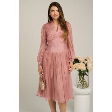 Rochie Leonard Collection din matase naturala roz