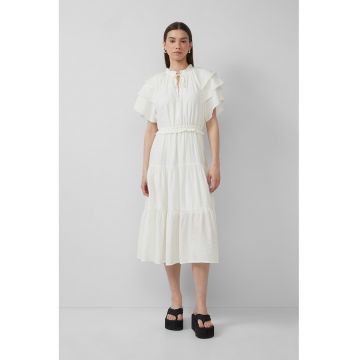 Rochie midi cu croiala in A si volane