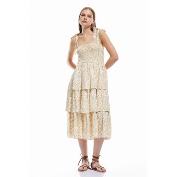 Rochie midi cu model stratificat