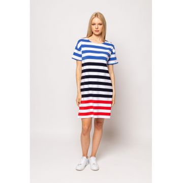 Rochie mini lejera Vuol - Negru - Corai - Alb optic -
