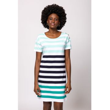 Rochie mini lejera Vuol - Negru - Verde pal - Alb optic -