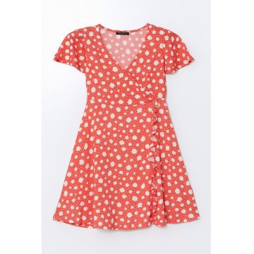 Rochie scurta cu drapaje si croiala in A