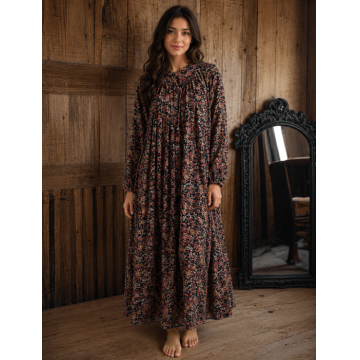 Rochie , zElena,   din vascoza cu imprimeu floral delicat