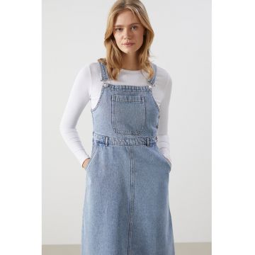 Sarafan din denim cu buzunare
