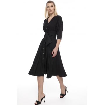 Rochie-camasa evazata cu un cordon