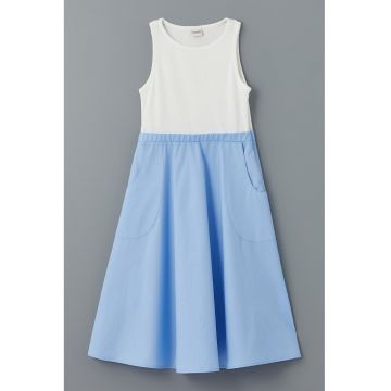 Rochie cu croiala in A si model colorblock