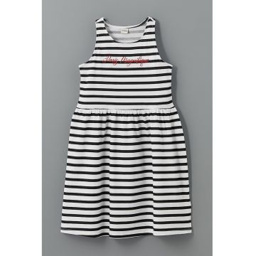 Rochie cu imprimeu fara maneci