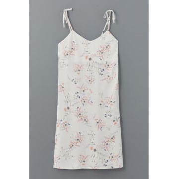 Rochie cu imprimeu floral si bretele inguste