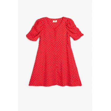 Rochie cu maneci scurte si buline