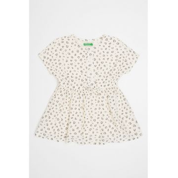 Rochie cu maneci scurte si imprimeu