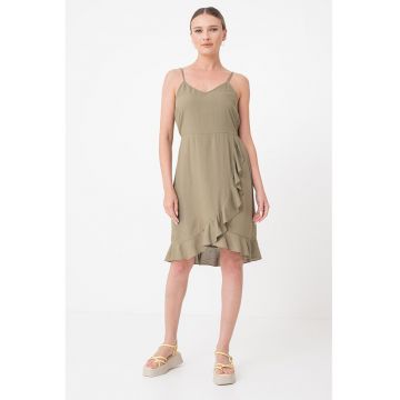 Rochie cu model uni si volan