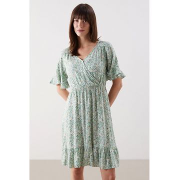 Rochie cu volane si model floral