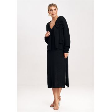 Rochie dama  M997 - acril - bumbac - negru -