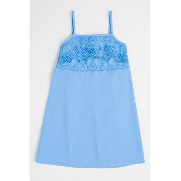 Rochie de bumbac cu decolteu patrat