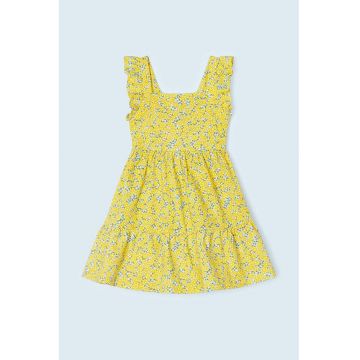 Rochie de bumbac cu imprimeu - Galben -