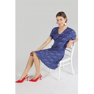 Rochie De Dama Albastru Slim Fit1