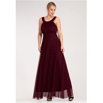 Rochie de seara  maxi - rosu - poliester-elastan -