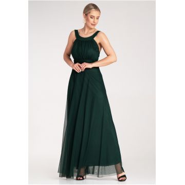 Rochie de seara  maxi - verde - poliester -