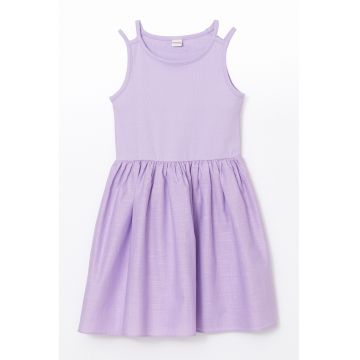 Rochie din amestec de bumbac cu croiala in A