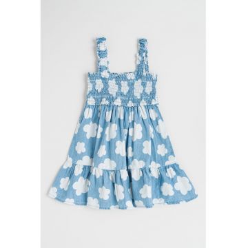 Rochie din denim cu imprimeu floral