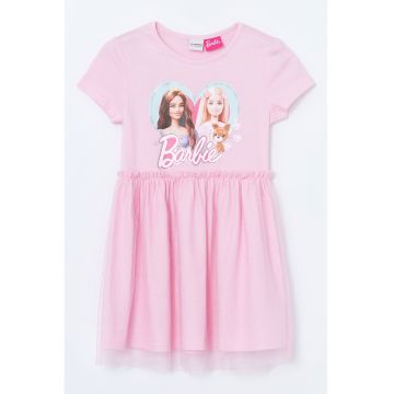 Rochie evazata cu imprimeu cu desene