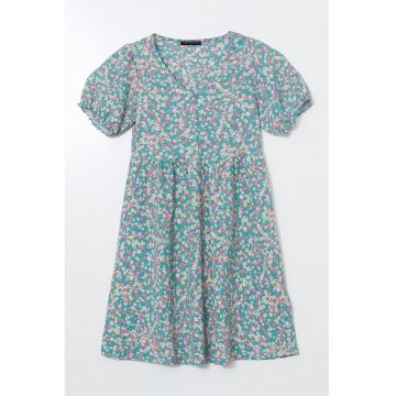 Rochie evazata cu imprimeu floral