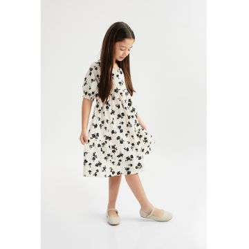 Rochie evazata cu model floral