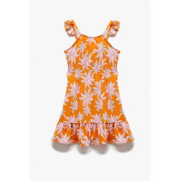 Rochie evazata cu model tropical