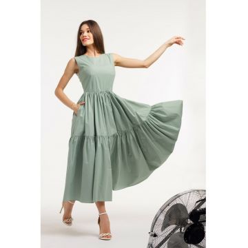 Rochie fara maneci cu buzunare laterale