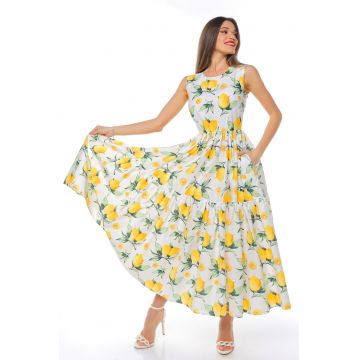 Rochie fara maneci cu buzunare laterale
