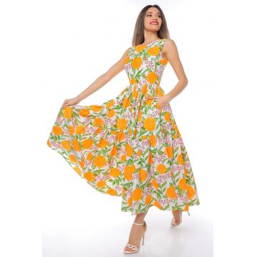 Rochie fara maneci cu buzunare laterale