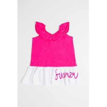 Rochie fara maneci cu model colorblock
