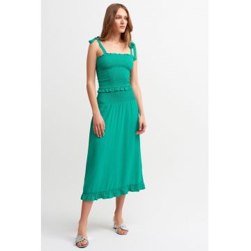 Rochie fara maneci cu segment cu insertie elastica