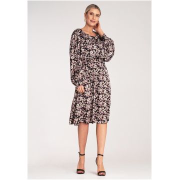 Rochie  florala - multicolor - poliester-elastan -