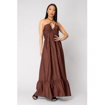 Rochie lunga cu spatele gol Brown 16436