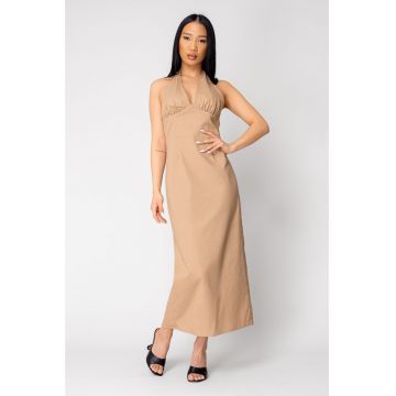 Rochie lunga cu spatele gol Brown 16594