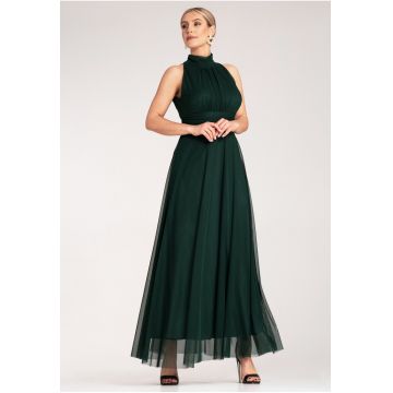 Rochie lunga de seara -  verde - poliester -