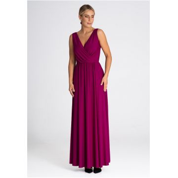 Rochie lunga eleganta -  fara maneci - poliester - violet