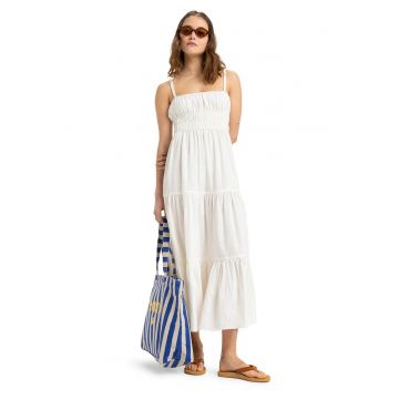 Rochie lunga fara maneci cu talie elastica