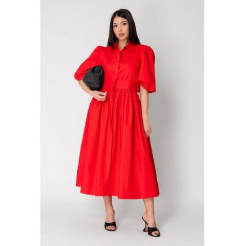 Rochie lunga tip camasa Red 15534
