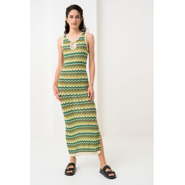 Rochie maxi cu insertii metalizate Ember