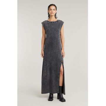 Rochie maxi din bumbac organic cu slit lateral