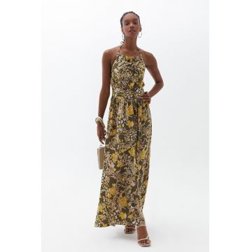 Rochie maxi din lyocell cu model floral