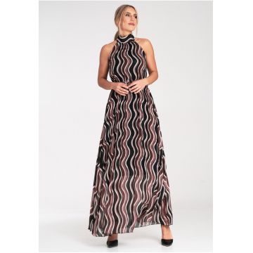 Rochie maxi  multicolor - plisata - poliester -